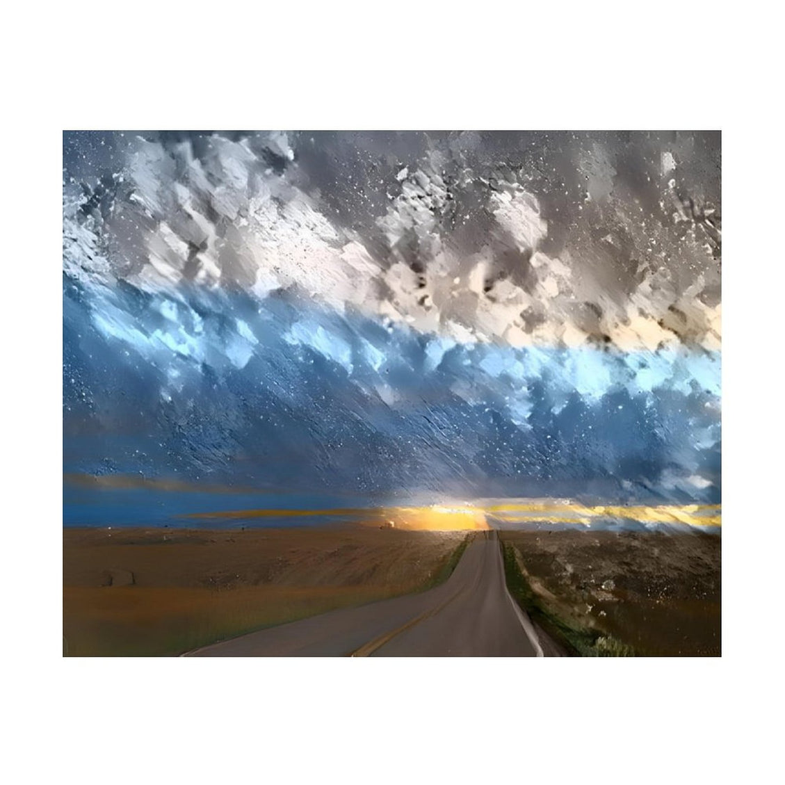 Design Diamond Painting 20"×16"(Horizontal) Sunset Blue Clouds