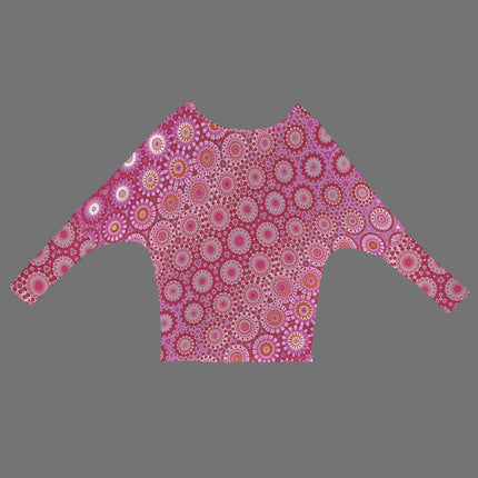 Batwing Long Sleeve Sweater Raspberry Swirl