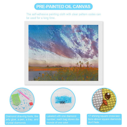 Design Diamond Painting 20"×16"(Horizontal) Shadehill Sunflowers at Sunset