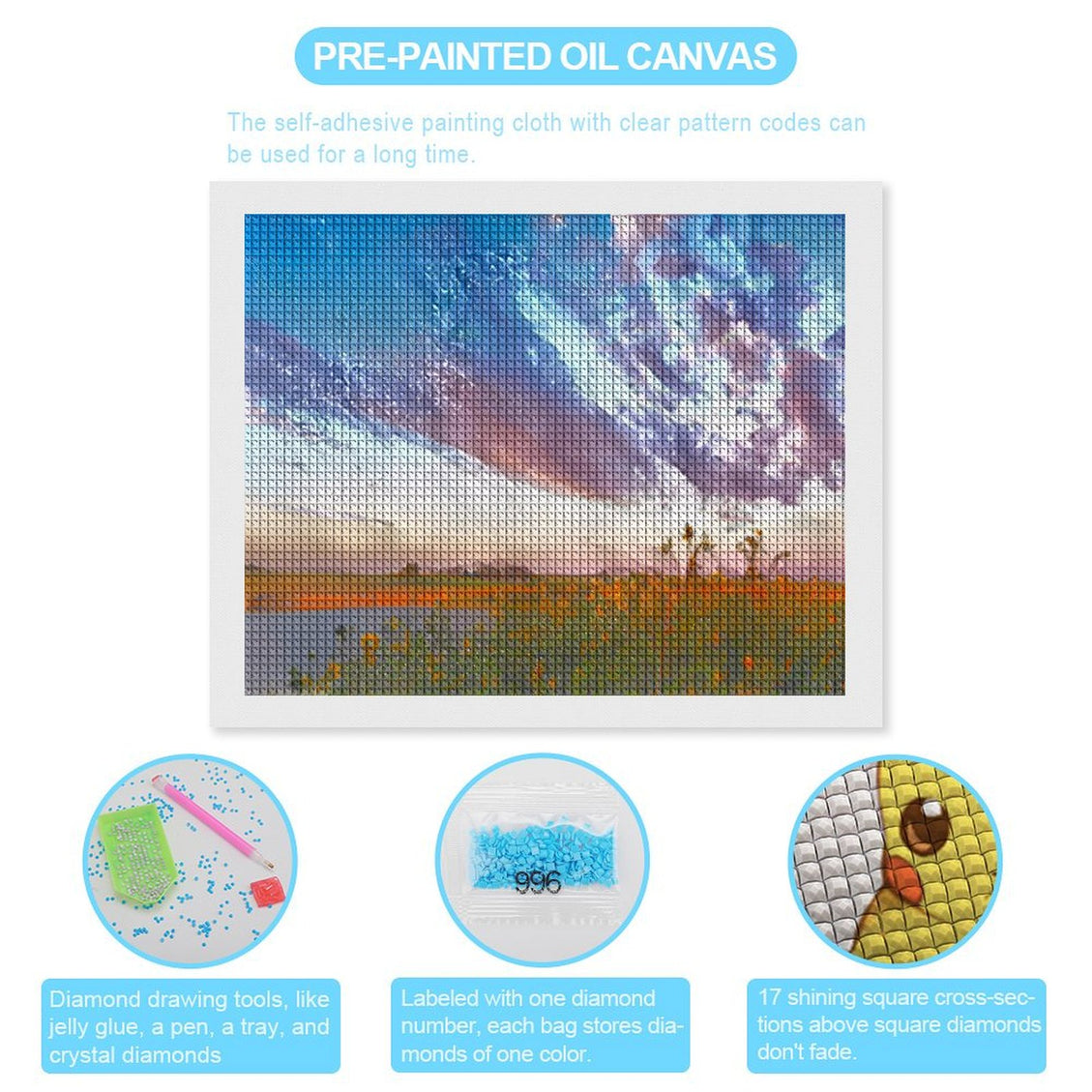 Design Diamond Painting 20"×16"(Horizontal) Shadehill Sunflowers at Sunset