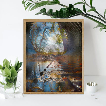 Design Diamond Painting 16"×20"(Vertical) Autumn in a Culvert