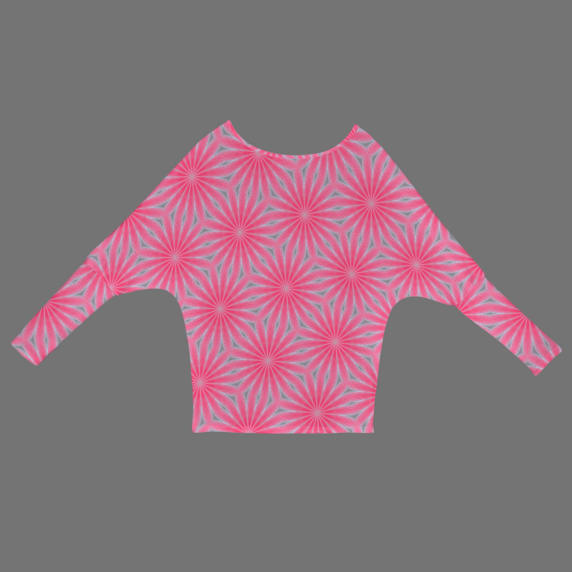 Batwing Long Sleeve Sweater Pink Butterfly Balm Swirl