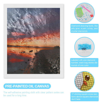 Design Diamond Painting 16"×20"(Vertical) Sunset Shadehill Reservoir