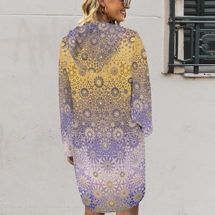 Hoodie Dress Lavendar and Gold Ombre