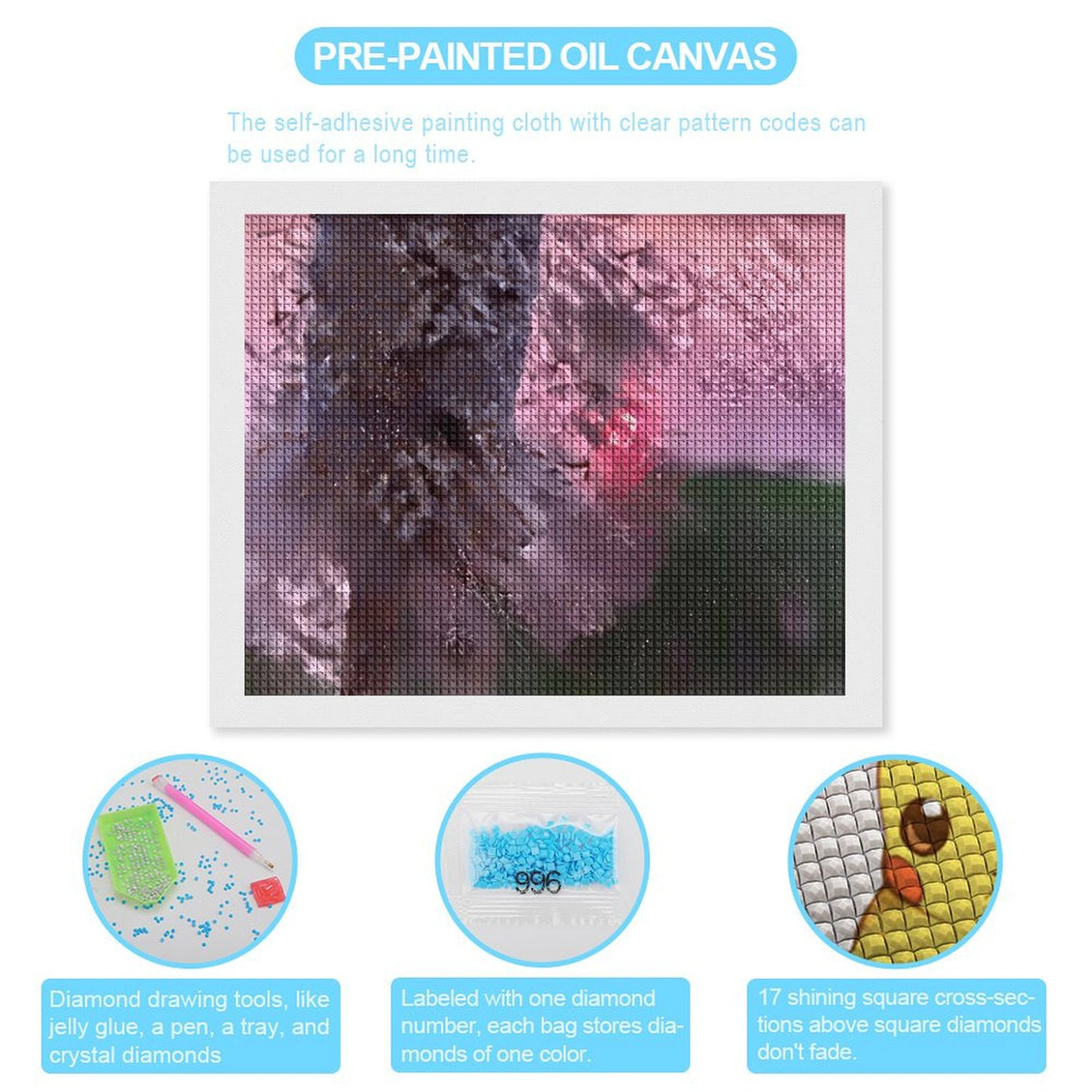 Design Diamond Painting 20"×16"(Horizontal) Smokey Sunset Dandelion