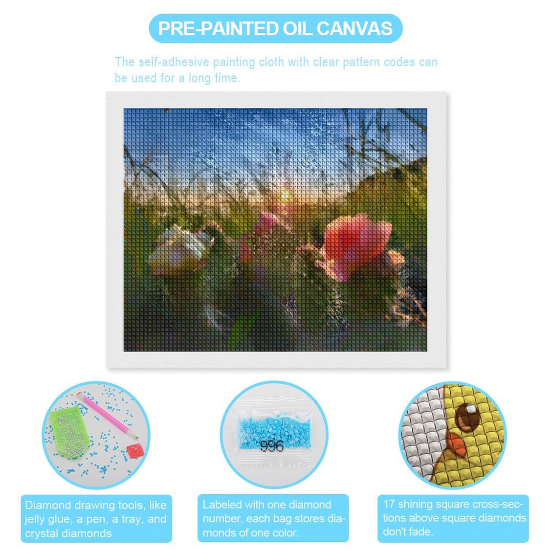 Design Diamond Painting 20"×16"(Horizontal) Cacti in Bloom Hugh Glass Park