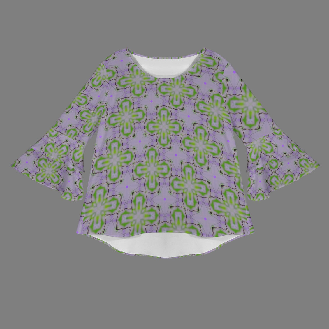Flare Sleeve Blouse Lavendar Flowers