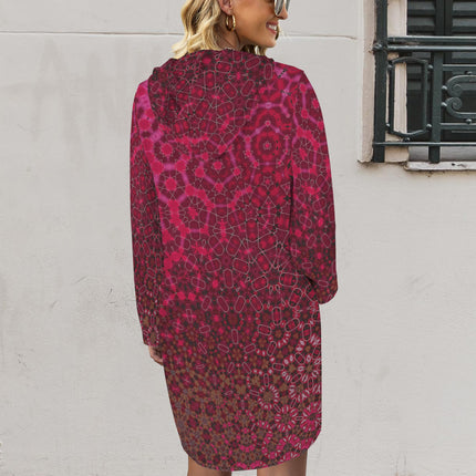 Hoodie Dress Red Leaves Penrose