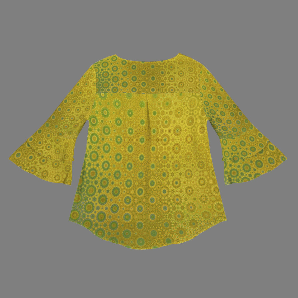 Layered Flare Sleeve Green Gold Reflections Ombre