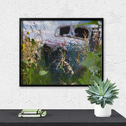 Design Diamond Painting 20"×16"(Horizontal) Old Truck in the Sunflowers