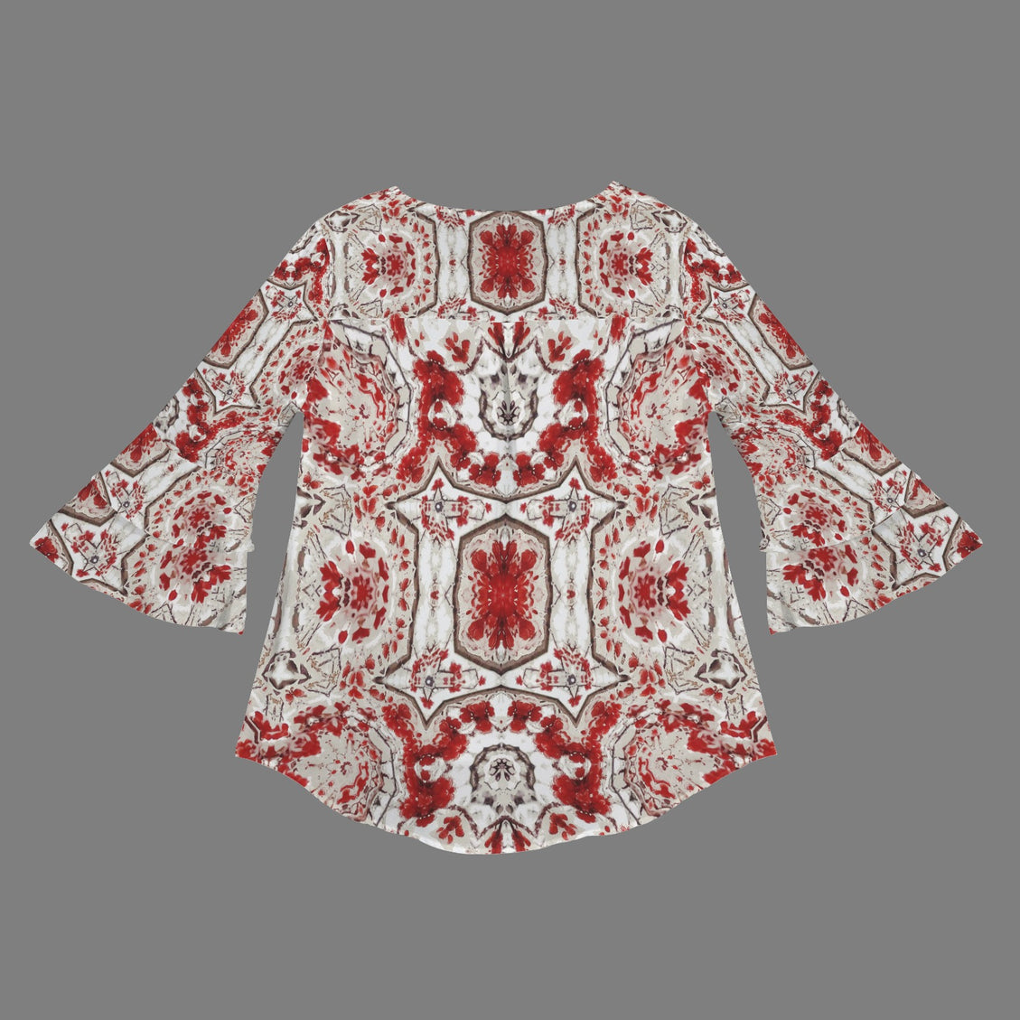 Layered Flare Sleeve Blouse Buffalo Berries