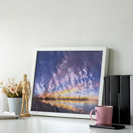 Design Diamond Painting 20"×16"(Horizontal) Sunset on the Lake