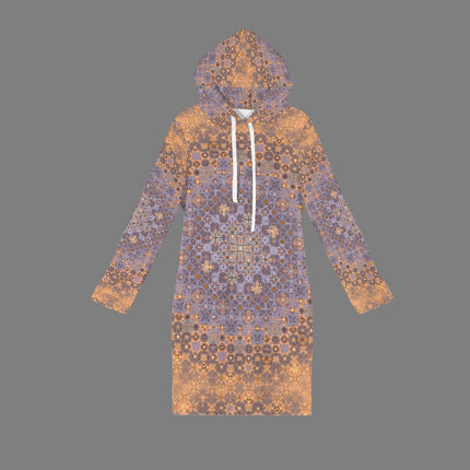 Hoodie Dress Pheasant Feathers Mandela Tangerine