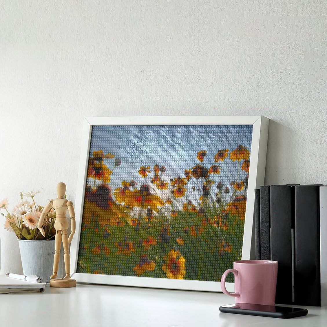 Design Diamond Painting 20"×16"(Horizontal) Coreopsis on the Grand River