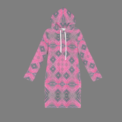 Hoodie Dress Pink Butterfly Balm Plaid