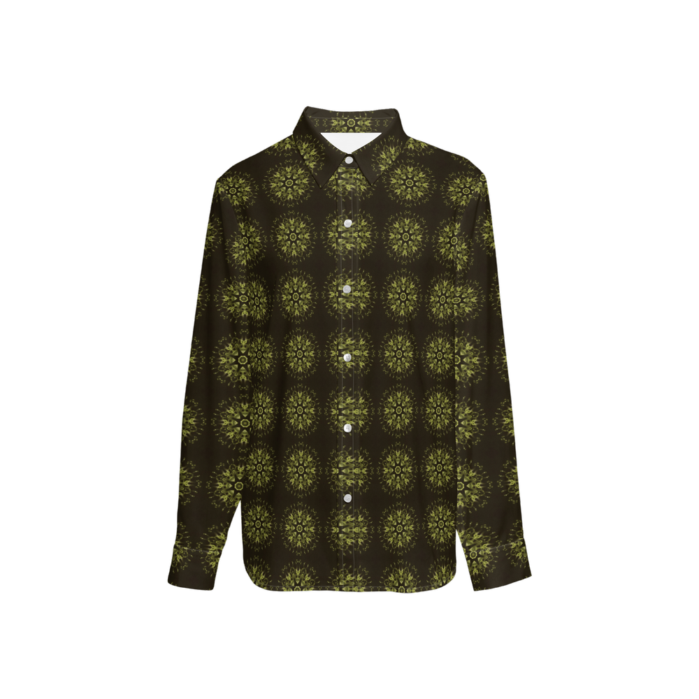 Women's Classic Long Sleeve Button-Up Shirt Forrest
