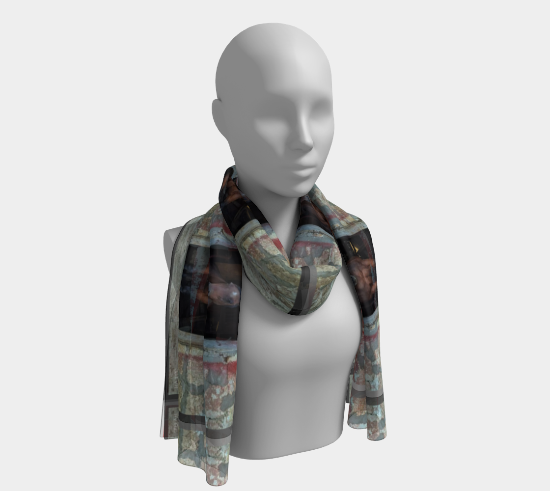 Horse in Red Barn by JVH Long Scarf