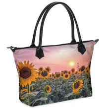 Load image into Gallery viewer, Sunflowers Pretty in Pink Sunset Tote Bag
