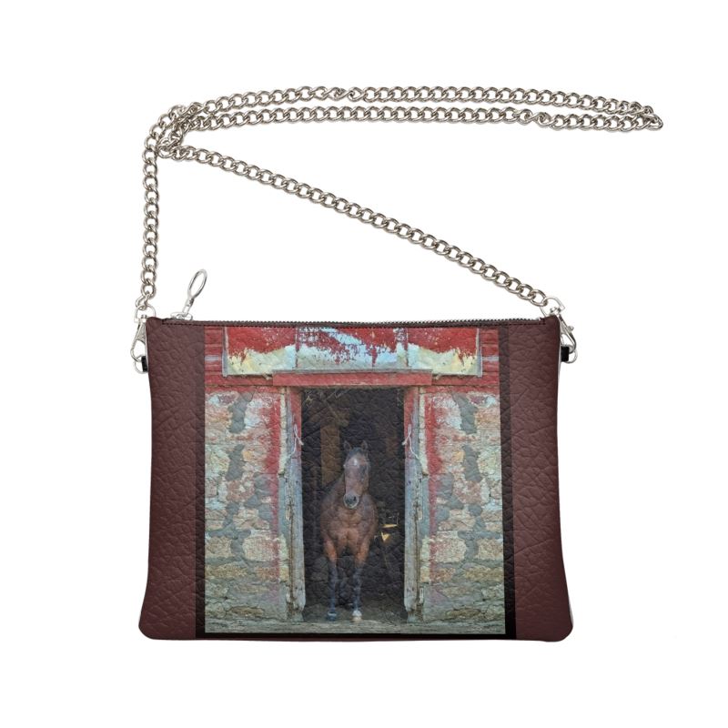 Horse in Red Barn by JVH Crossbody Bag
