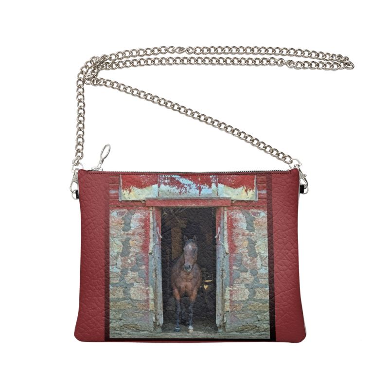 Horse in Red Barn by JVH Crossbody Bag