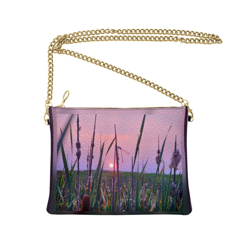 Dragonfly Sunset Crossbody Handbag