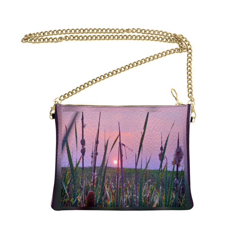 Dragonfly Sunset Crossbody Handbag