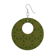 Load image into Gallery viewer, Dandelion Gold Shimmer Open Circle Wood Earrings
