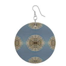 Load image into Gallery viewer, Dandelion Medallion Wooden Circle Earrings
