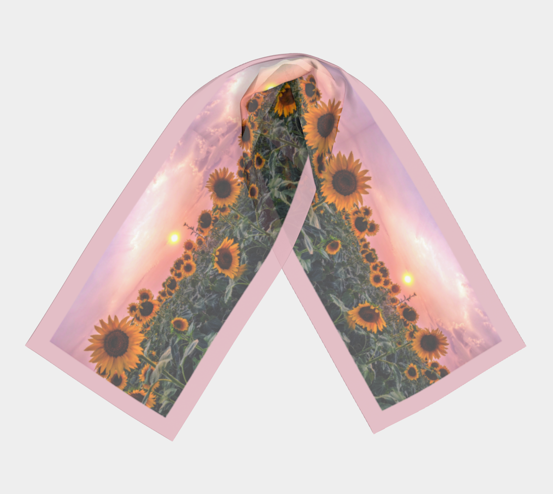 Sunflowers Pretty in Pink Sunset Scarf