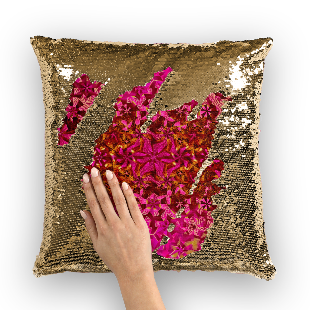 Orchids Sequin Cushion Cover