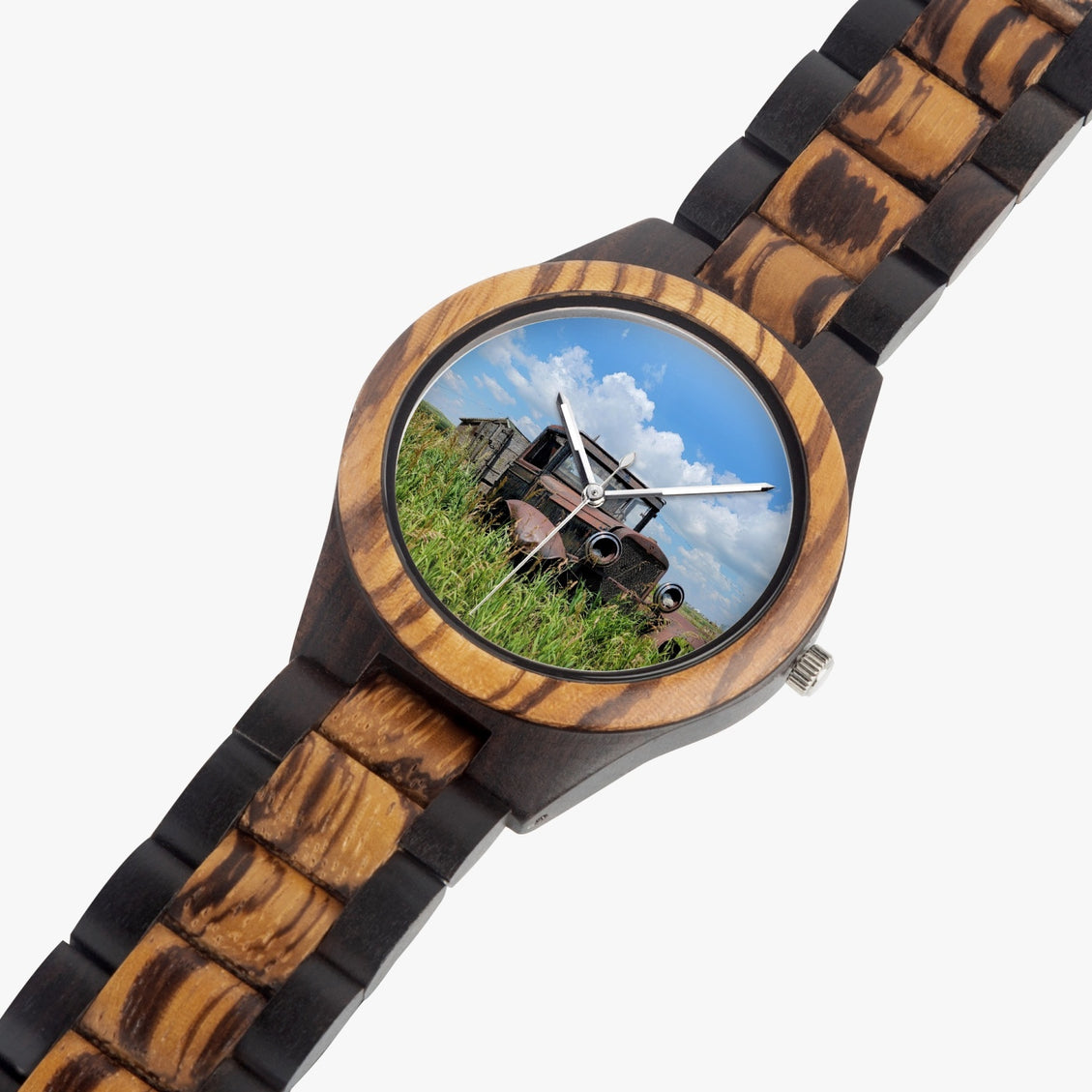 Wooden Watch Indian Ebony Truck in the Grass