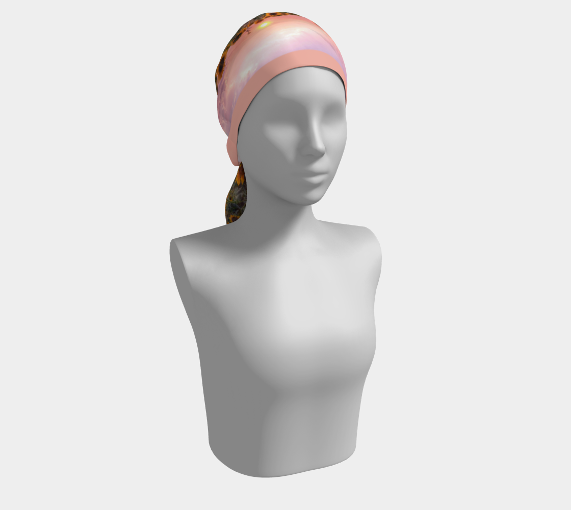 Sunflowers Pretty in Pink Sunset Apricot Scarf