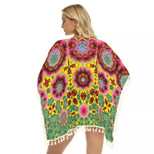 Load image into Gallery viewer, Wildflowers Geometric Square Fringed Shawl
