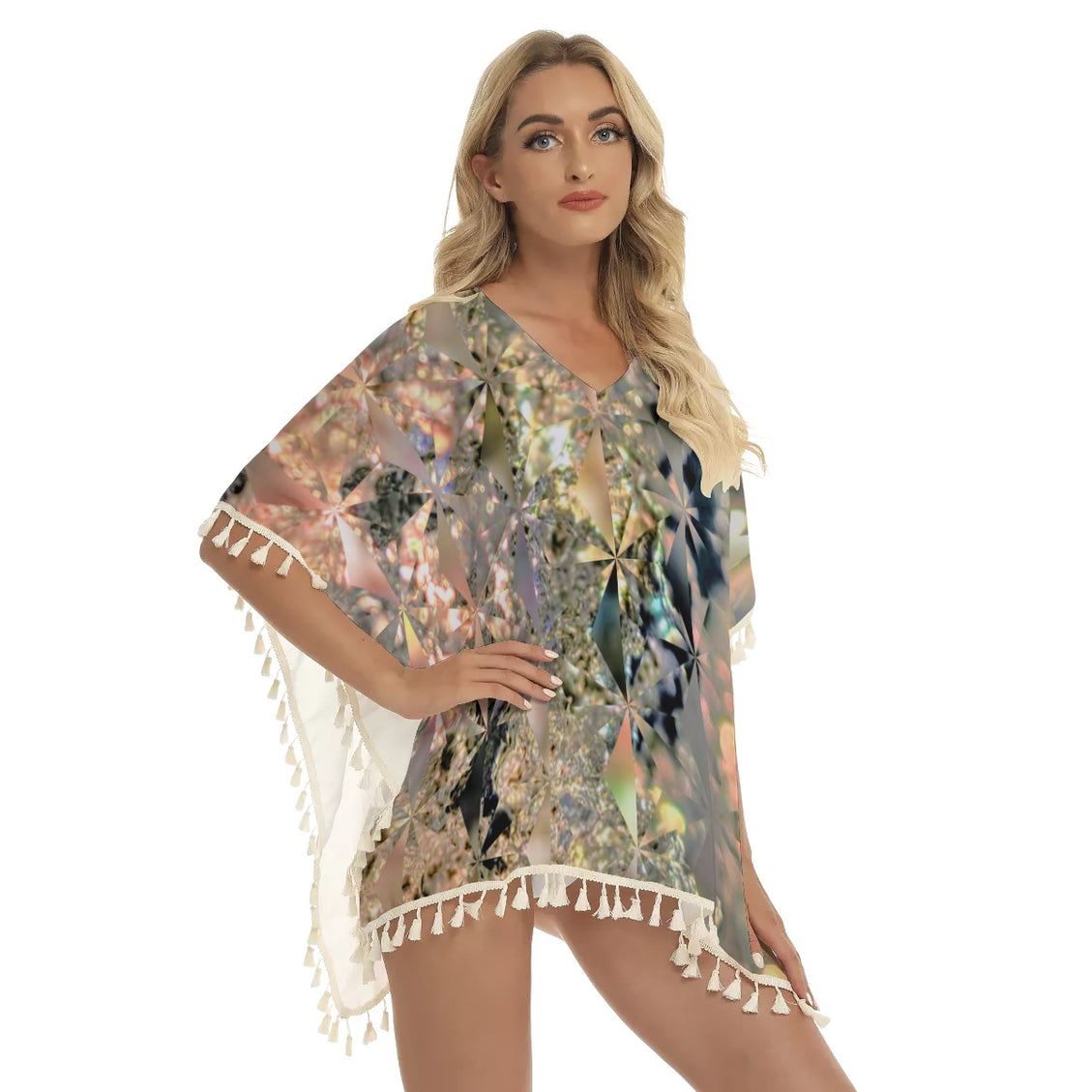 Fringed Shawl Icy Sunset