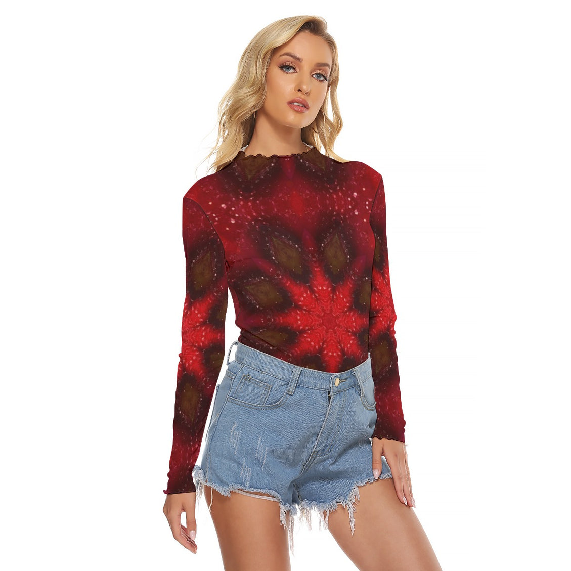 Mesh T-shirt Indian Blanket Flower