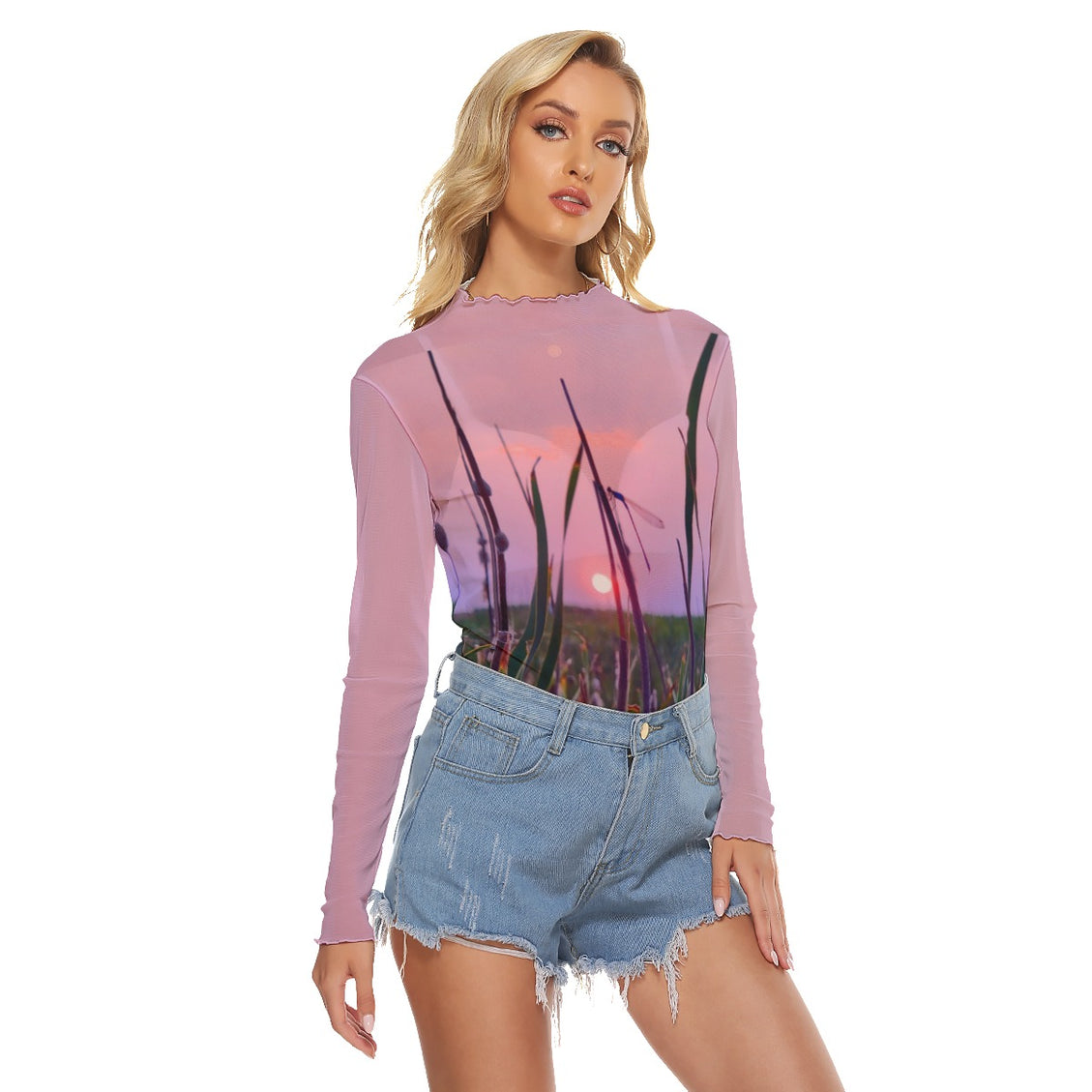Mesh T-shirt Dragonfly Sunset