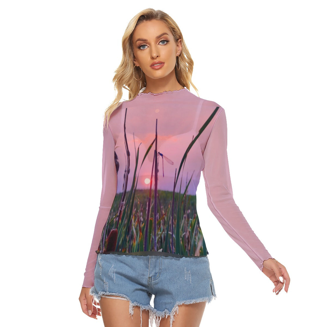Mesh T-shirt Dragonfly Sunset