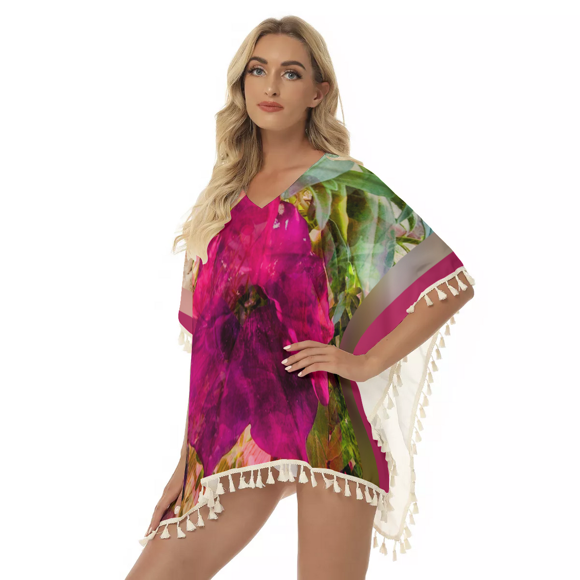 Fringed Shawl Petunias Watercolor