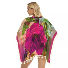 Load image into Gallery viewer, Petunias Watercolor Women&#39;s Square Fringed Shawl
