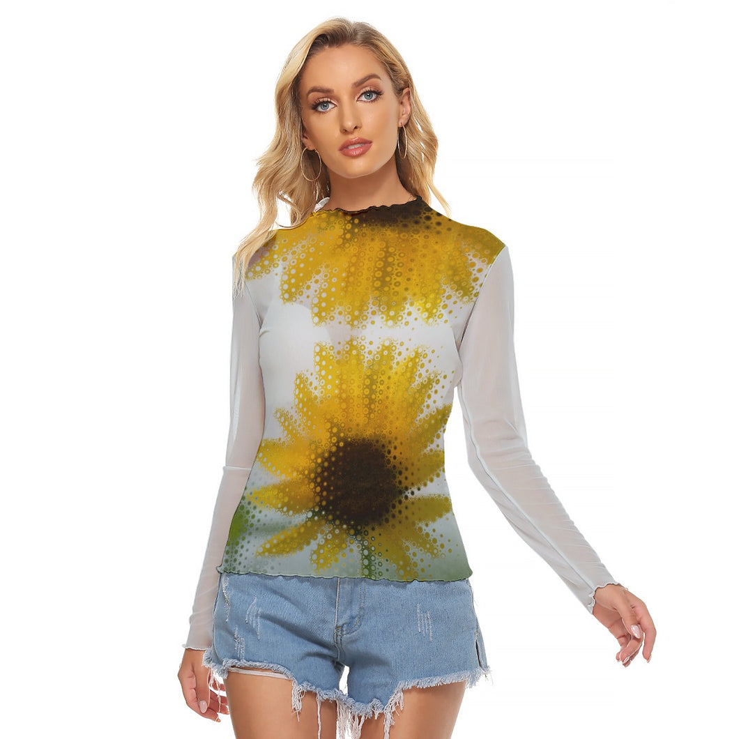 All-Over Print Women's Mesh T-shirt Sunflower