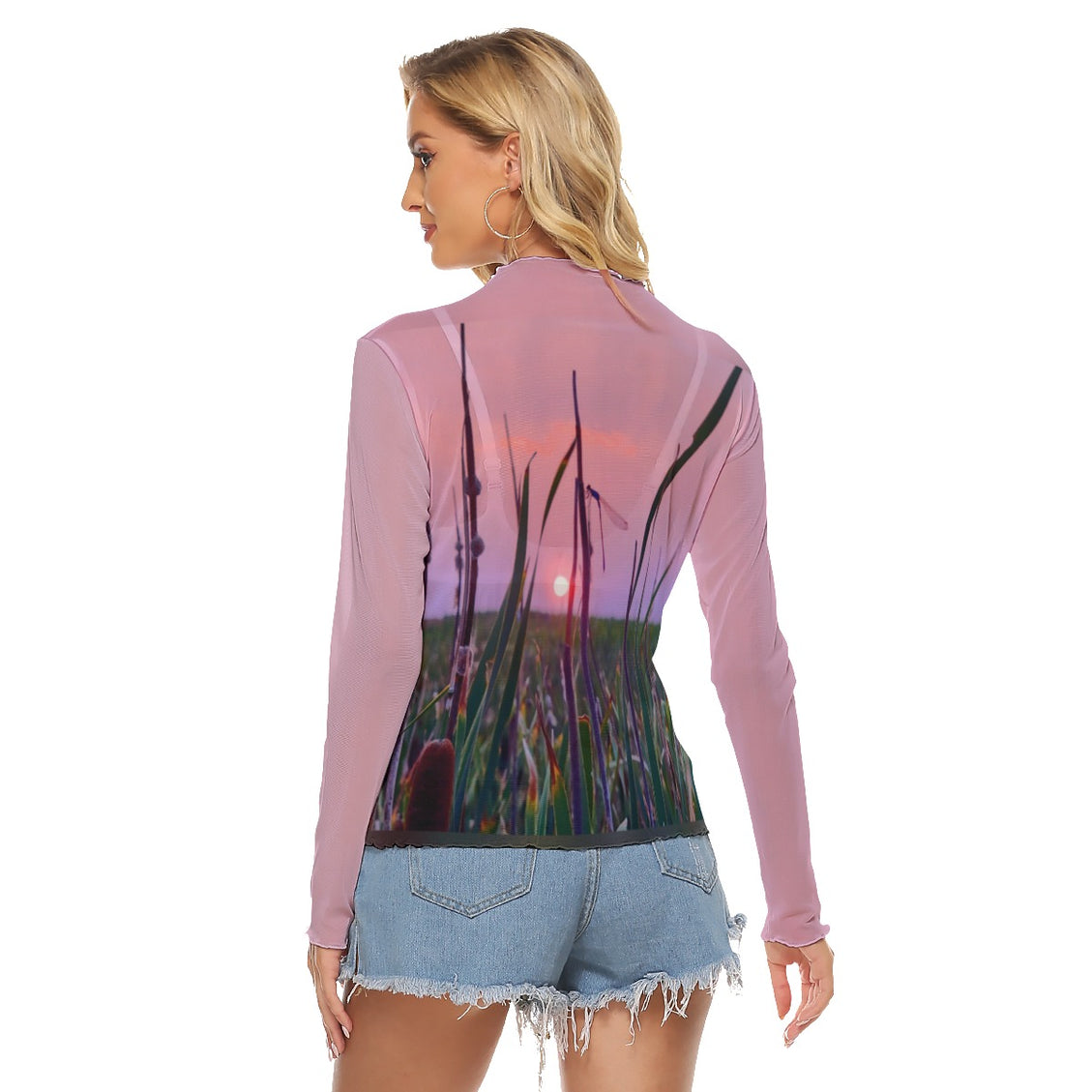 Mesh T-shirt Dragonfly Sunset