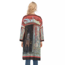 Load image into Gallery viewer, Horse in Red Barn by JVH Women&#39;s V-neck Mesh Cardigan
