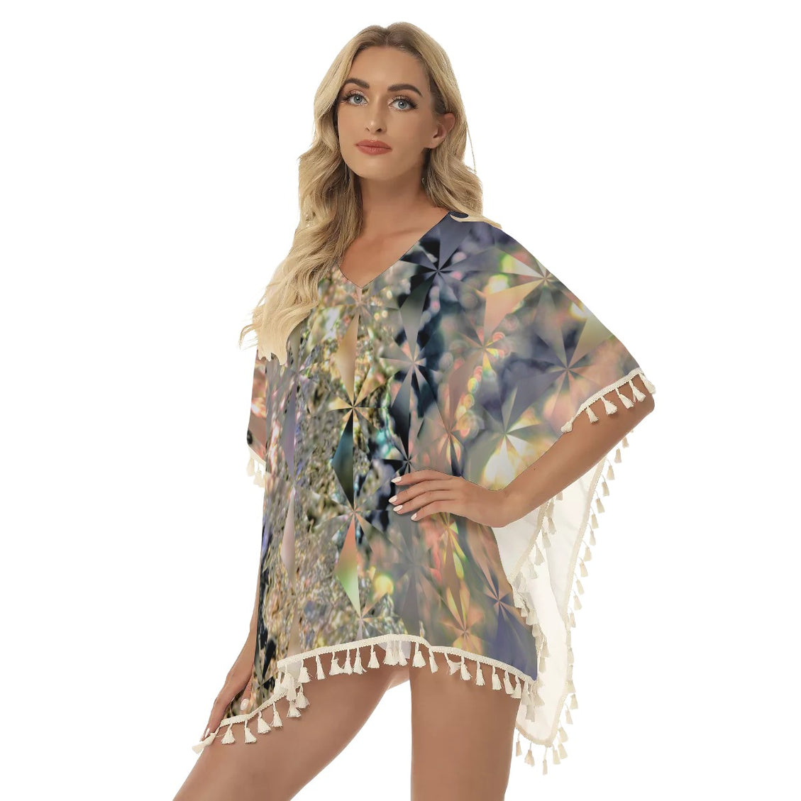Fringed Shawl Icy Sunset