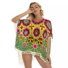 Load image into Gallery viewer, Wildflowers Geometric Square Fringed Shawl
