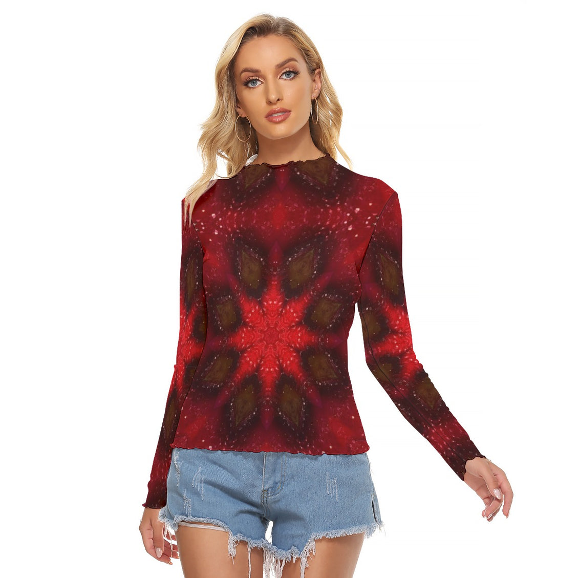 Mesh T-shirt Indian Blanket Flower