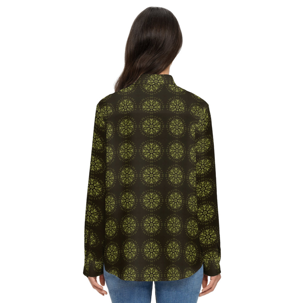Women's Classic Long Sleeve Button-Up Shirt Forrest