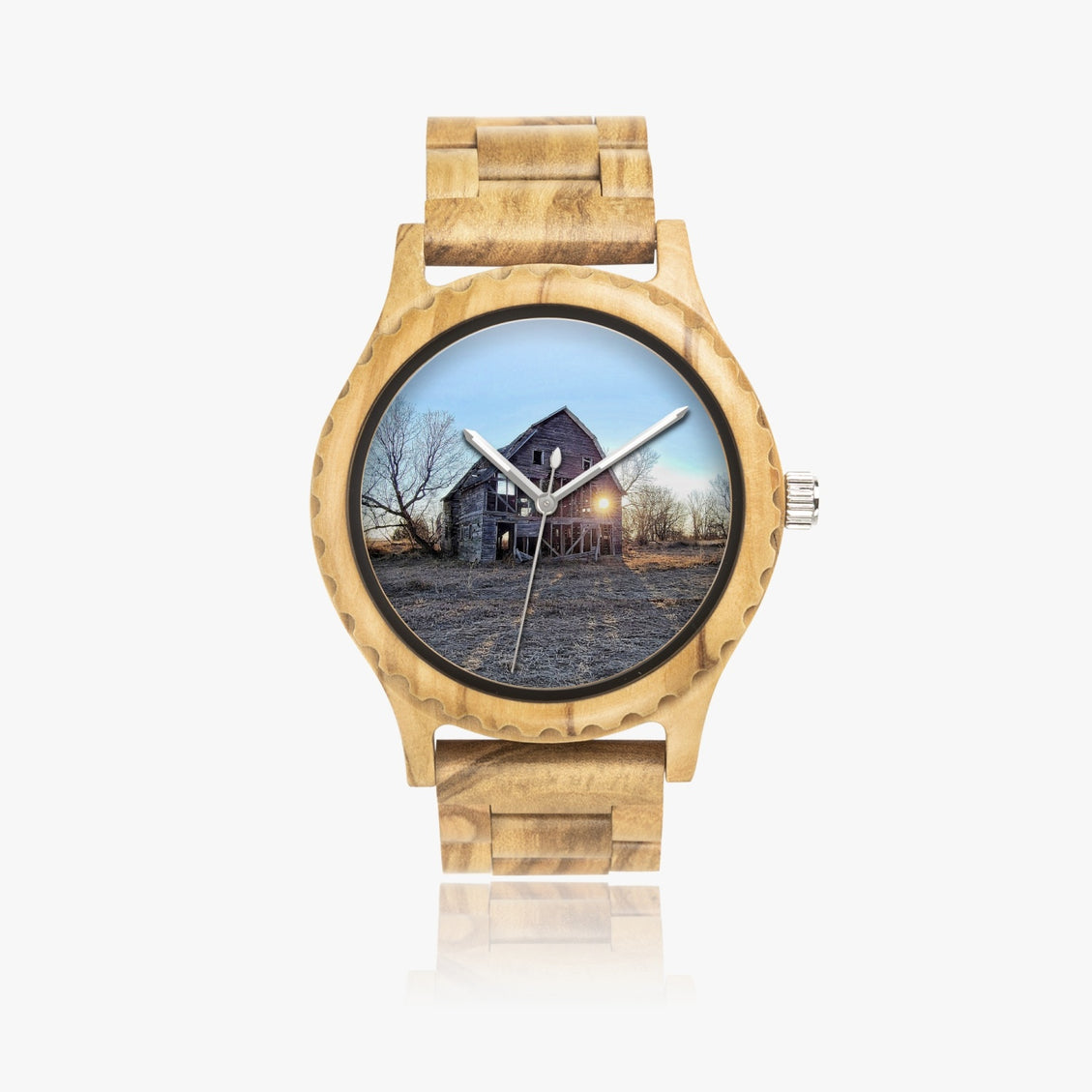 Wood Watch Italian Olive Winking Barn by JVH