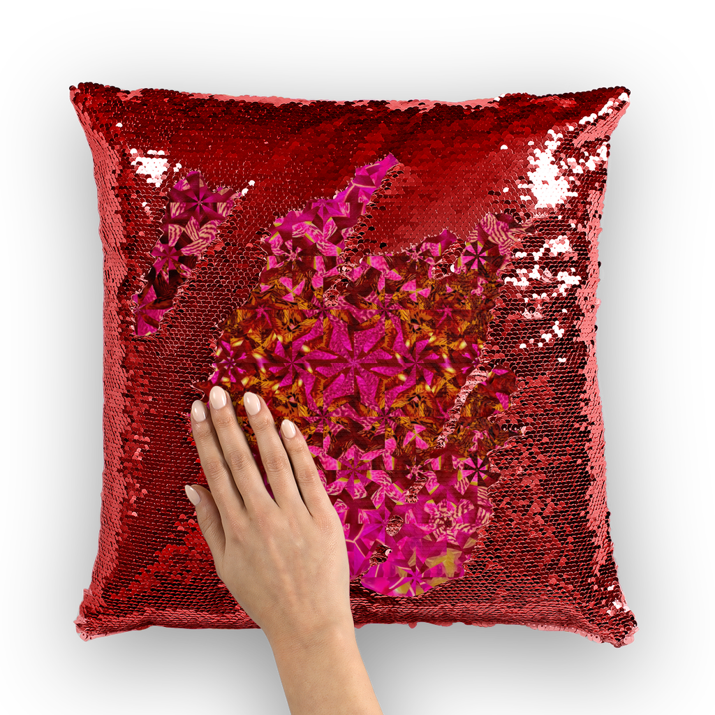 Orchids Sequin Cushion Cover