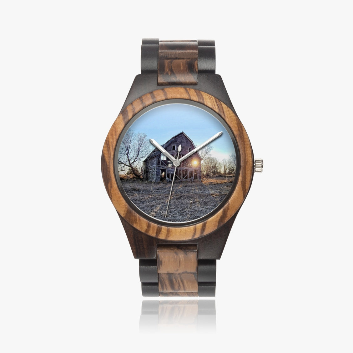 Wood Watch Indian Ebony Winking Barn by JVH