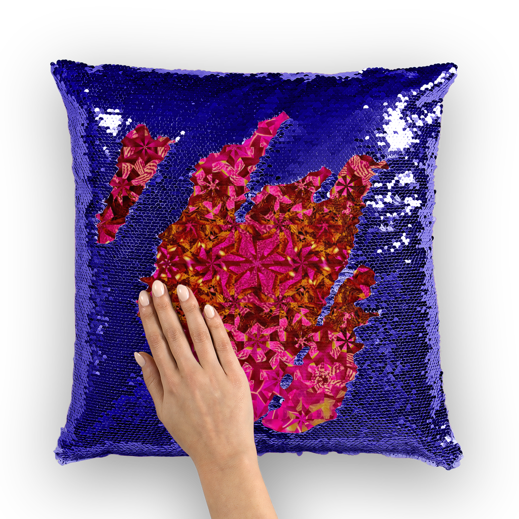 Orchids Sequin Cushion Cover
